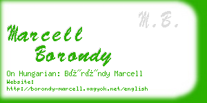 marcell borondy business card